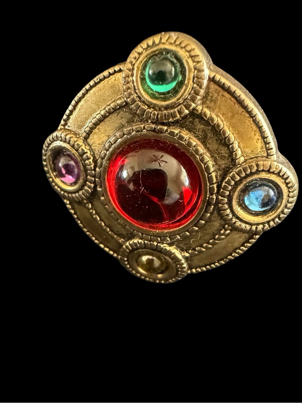 Vintage-Inspired Glass or Acrylic Jeweled Button Cover